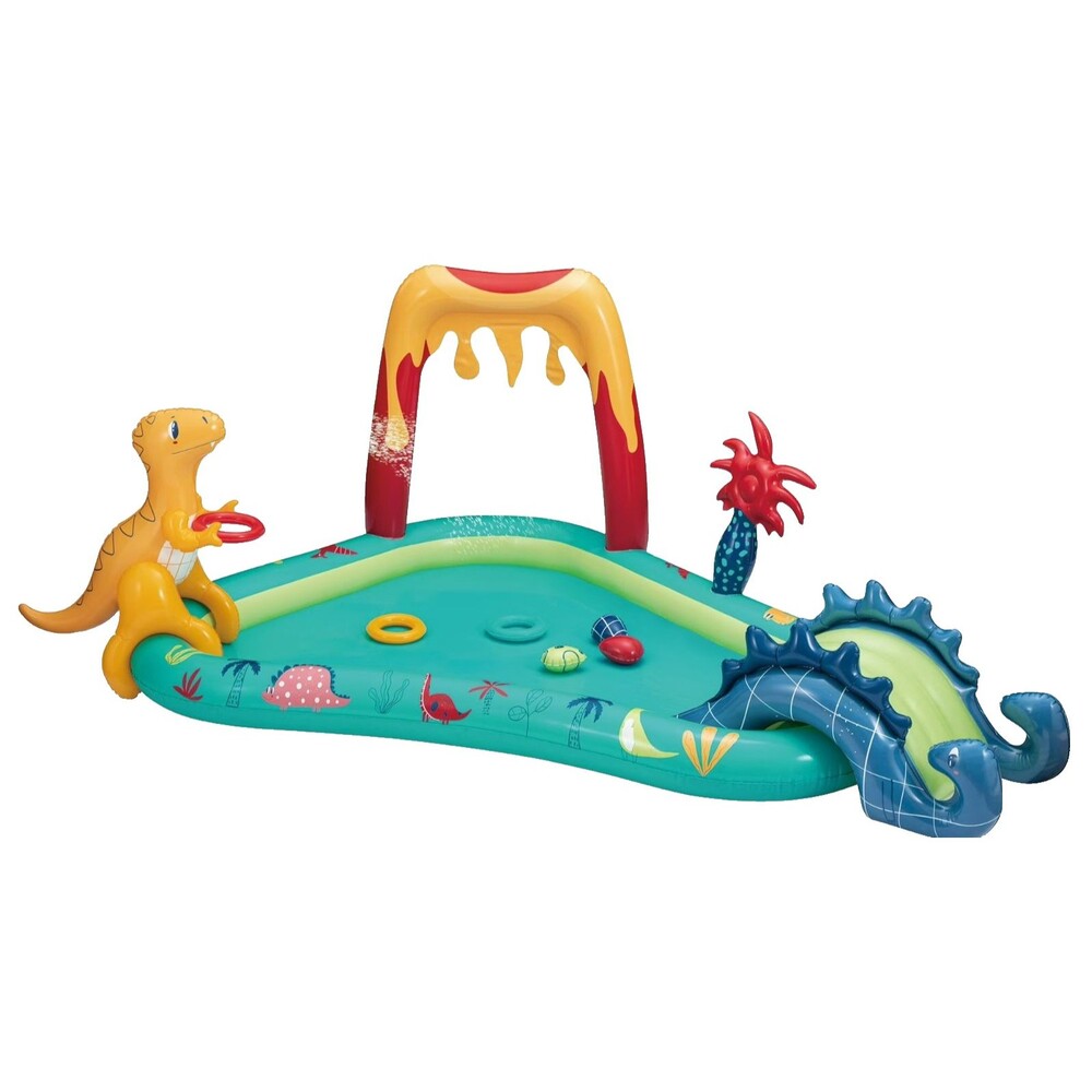 Bluescape Dino Inflatable Play Center Kiddie Pool Water Slide Sprinkler Age 2+